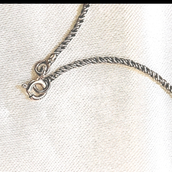 925 Genuine Blue Sapphire 28 Stones Marcasite Victorian Style Necklace 19"X5" - Picture 9 of 13